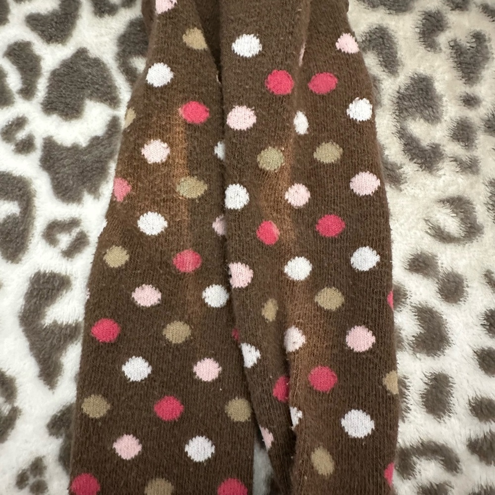 Old Navy Knit Tights Bundle Stripes Polka Dots in Brown Pink Size 12-24 months - Picture 4 of 17